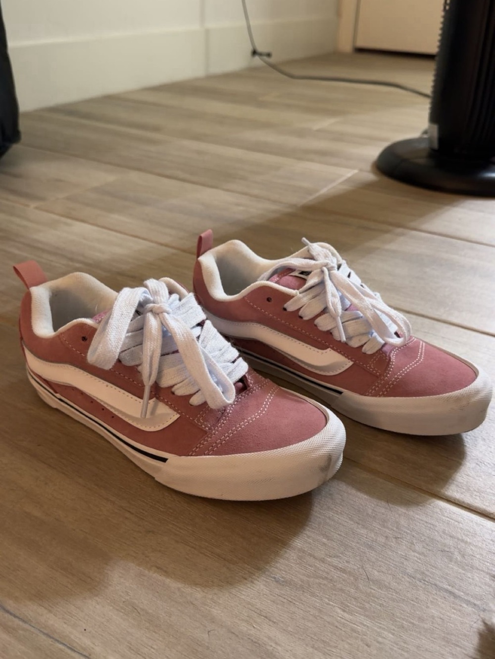 Vans Pink and White Old Skool Low-Top Sneakers